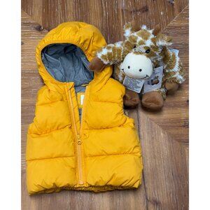 Baby Gap Hooded Puffer Vest Nugget Gold 12-18 Months